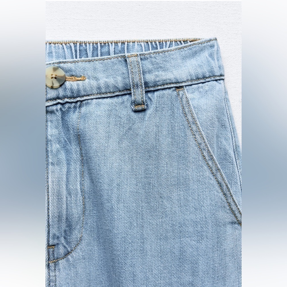 New ZARA High Waist Drawstring Cuff Joggers - Picture 5 of 6